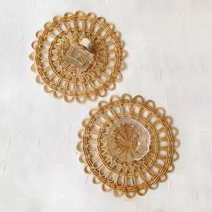 Napperon écologique en forme de fleur en rotin/jonc de mer pour Tables à manger Design moderne taille et couleur personnalisables Vietnam vente en gros - Product Image 2