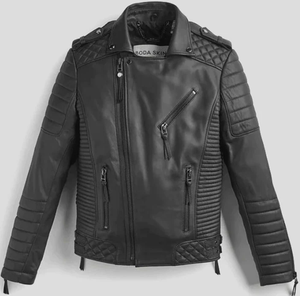 Nouvelle Veste en Cuir Unisexe Modèle 2026 Tendance Coupe-Vent Écologique Respirante Col Montant Logo Avant Style Vintage - Product Image 3
