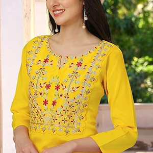Colección de mujeres paquistaníes 2025, venta al por mayor, traje de colección de verano de alta calidad con estampado Kurti cosido y descosido - Product Image 5