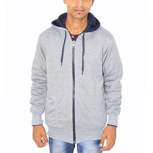 เสื้อมีฮู้ดแบบซิปใส่ได้สำหรับผู้ชายผ้าฝ้าย100% แบบกำหนดเองได้สไตล์สบายลายพื้นสำหรับฤดูหนาวย้อมสีล้วน - Product Image 6