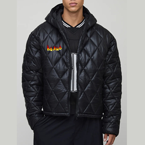 Recién llegado, chaqueta acolchada de poliéster 2025 100% para hombre, ropa de calle con logotipo impreso personalizado, chaqueta acolchada cómoda de diseño único para hombre - Product Image 6