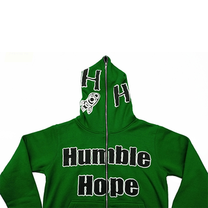 Reasonable Price <b>Full</b> <b>Zip</b> <b>Hoodies</b> Hip Hop Black Acid Wash Custom <b>Zip</b> up Hoodie Sweatshirt Puff Printing <b>Full</b> <b>Zip</b> up Hoodie - Product Image 3