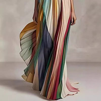 2025 nouveau européen et américain Sexy sans bretelles imprimé coloré longue robe robe robes femmes dame élégante