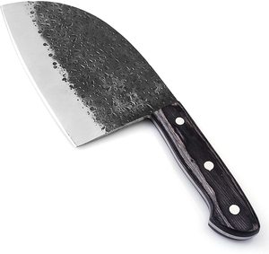 Couteau de chef fait à la main, design serbe, lame en acier damas, couperet forgé pour la cuisine, tranchage, hachoir de boucher OEM - Product Image 5