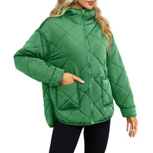 2025 nuevas chaquetas acolchadas ropa de invierno transpirable para mujeres chaquetas de burbujas con cremallera de invierno acolchadas para mujeres OEM personalizado - Product Image 4