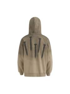 Sudadera con capucha para hombre, personalizada, oversize, sin cordones, con logo bordado, aplique de borde cortado, bajo sin rematar, lavado ácido, con pelo sintético - Product Image 3