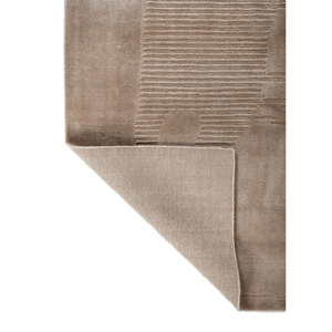 Alfombra Grande de Lana Tejida a Mano Tesoro en Beige y Marrón con Patrón Abstracto para Entrada, Dormitorio o Pasillo - Hwt-84 - Product Image 5