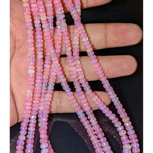 ลูกปัดโอปอลสีชมพูเอธิโอเปียแท้ 100% ทรงรอนเดลเหลี่ยมเพชรพลอย จี้และเครื่องประดับชั้นดีจากเอธิโอเปีย - Product Image 4