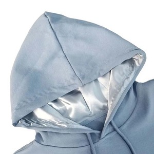 Basics Logo imprimé personnalisé Sweats à capuche pour hommes de haute qualité 100% coton Satin doublé pull uni respirant Hoodies - Product Image 3