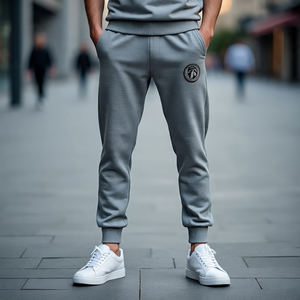 Pantalon de jogging en molleton épais pour homme avec logo personnalisé, confortable, idéal pour la gym, le sport et le quotidien, coupe décontractée. - Product Image 4