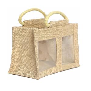 Sac bocal en jute cadeau de fêtes appropriées sac à vin recyclable réutilisable fabriqué en matériau de haute qualité avec conception et taille de logo personnalisées - Product Image 4