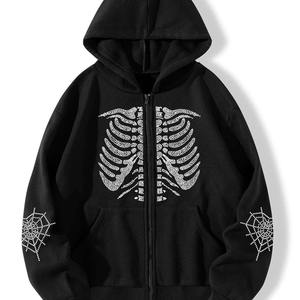 Sudadera con capucha Unisex de Hip Hop para hombre, la mejor calidad, 100% algodón, diamantes de imitación personalizados, ropa de calle de invierno corta sólida, MOQ bajo hecho en Pakistán - Product Image 1