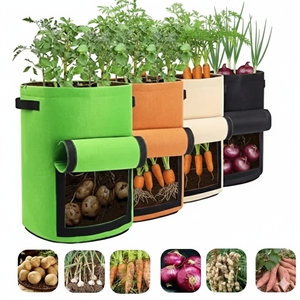 200 Sacchetti Per Piante In Tessuto Non Tessuto Biodegradabili, 20x26 Cm, Vasi Per Piantine, Fiori E Ortaggi