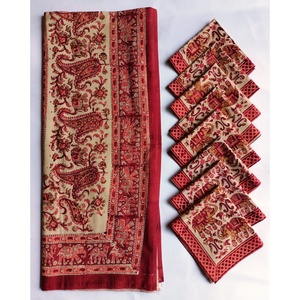 Serviettes de table en coton biologique faites à la main Inde Rectangle écologique bloc de gros imprimé floral décor à la maison faveur de table à manger - Product Image 4