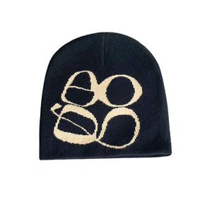 Bonnet en tricot graphique unisexe, bonnet d'hiver chaud, design jacquard, logo personnalisé, casquettes tendance Y2K avec motif de camouflage de dessin animé - Product Image 2