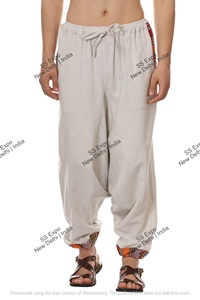 Pantalon sarouel tribal népalais taille libre pour hommes Pantalon hippy boho yoga aladdin écologique - Product Image 3