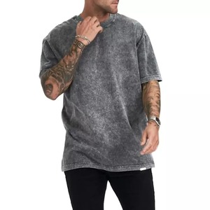 Camiseta de lavado de ácido para hombre, ropa de calle de hip hop, camisetas vintage con gráfico personalizado, venta al por mayor - Product Image 4