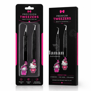Pinzas para Pestañas Hello Kitty de Acero Inoxidable de Alta Calidad, Punta Curva de Precisión, Agarre Antideslizante, Herramienta de Belleza Personalizable para Pestañas - Product Image 6