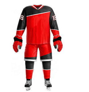 Uniforme de hockey sur glace de taille personnalisée confortable en stock 100% uniforme de hockey sur glace en polyester pour adultes - Product Image 3