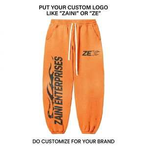 Pantalon de jogging en twill Premium ZAINI 320 GSM, orange, plissé devant, fermeture à cordon, léger, respirant, écologique, séchage rapide - Product Image 1