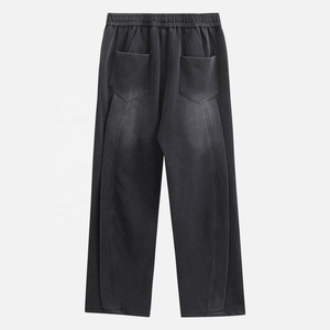 Alta calidad Vintage desgastado pierna recta pantalones de chándal ropa de calle personalizada lavado ácido pantalones de chándal hombres Jogging hombre algodón - Product Image 2