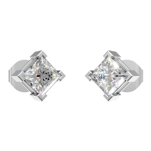 Pendientes de Oro de 14K Directo de Fábrica para Mujer, con Piedra de Moissanita Princesa de 1.56 Quilates, Claridad VVS, Joyería Nupcial, Regalo para Fiesta, Venta al por Mayor - Product Image 1