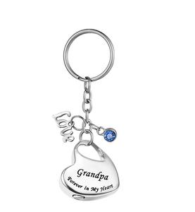 Grandpa Customized Metal Family in Heart Stainless Steel Memorial <b>Keepsake</b> Urn Keychain for <b>Ashes</b> Cremation Jewelry Custom Size - Product Image 6