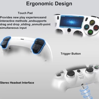 Manette de jeu sans fil BT à double vibration et détection de mouvement six axes pour jeux PS5 avec fonction tactile légère