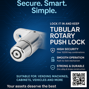 Cylindre tubulaire haute sécurité à poussoir en alliage de zinc ABA pour armoires et tiroirs - Product Image 6