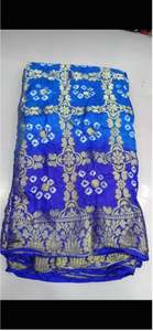 Elegante Sari Bandhej de Seda con Arte Étnico, Clásico Sari Bandhani de Seda con Arte, al Mejor Precio del Fabricante de la India - Product Image 2