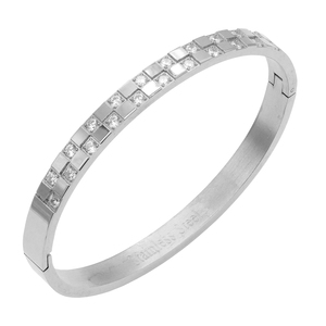 Oro rosa placcato in acciaio inox incernierato moda braccialetti elegante braccialetto per le donne - Product Image 1