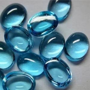 3mm 4mm Topacio azul suizo natural liso ovalado suelto cabujón calibrado fabricante de piedras preciosas en línea al por mayor Alibaba India 2025 - Product Image 1