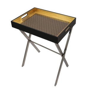 Mesita de noche con Base de Metal de níquel moderna personalizable con acabado de mármol, muebles de dormitorio, accesorios decorativos, uso doméstico General - Product Image 6