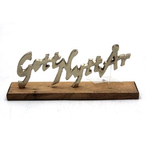 Decoración navideña de aluminio/madera GOTT NYTT AR W/Base Rough F354 latón EPL para decoración diseño moderno Mesa personalizada - Product Image 1