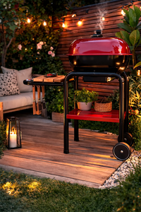 Parrilla de Carbón DORELLO con Tapa – Parrilla para Jardín y Balcón con Ruedas - Product Image 1