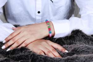 Best Seller 8mm Smooth Rondelle Shape Multi Quartz Gemstone <b>Beads</b> Beautiful Jewelry Making Components for Stratchable Bracelet - Product Image 2