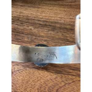 Bracelet manchette tendance en argent sterling et turquoise Rick Enriquez Kingman - Product Image 5