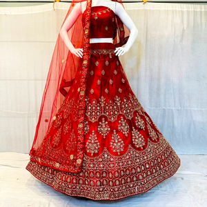 Nuptiale Premium Anarkali Salwar Zarna 16 Kali Lehenga Plein Jharokha Pierre Miroir Shisha Lourd Paillettes Travail Net Grand Indien Vêtements - Product Image 1