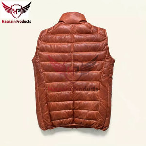 Chaleco Acolchado de Cuero Premium para Motociclistas - Chaqueta de Invierno sin Mangas en Tallas Personalizadas, Chaleco Acolchado de Cuero para Hombre, Talla Grande - Product Image 3