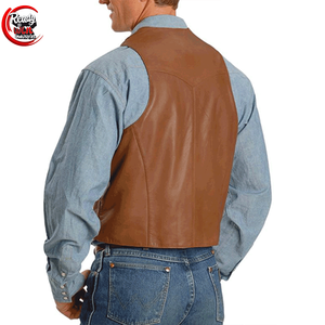 Chaleco de Cuero de Alta Calidad para Hombre, Ropa de Abrigo de Invierno, Sin Mangas, Impermeable, Ecológico, Diseño Vintage, Bolsillos Laterales, Personalizado para Motociclistas - Product Image 6