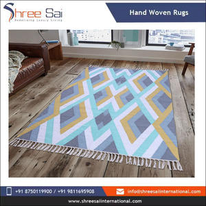 Tapis de prière en coton de qualité supérieure tissé à la main indien brodé avec une impression de bloc de main de style moderne meilleur prix à vendre - Product Image 3