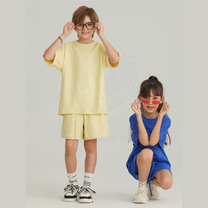 เสื้อยืดผ้าฝ้าย245กรัมสำหรับเด็กใส่ได้ทั้งชายและหญิงเสื้อยืดสไตล์สตรีทไซส์ใหญ่สีพื้นพิมพ์ลายตามสั่งสำหรับเด็กชายและเด็กหญิง - Product Image 4