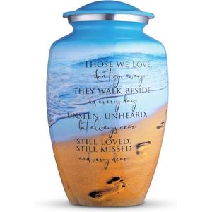 Equipo de servicio de entierro funerario de diferentes tamaños, urnas de cremación para cenizas de adultos, urnas de cremación de Metal con acabado antiguo de latón - Product Image 6