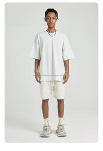 100% algodón 310gsm Camisa de manga corta Logotipo personalizado Camiseta gráfica de peso pesado Impresión digital Hombro caído Camiseta de gran tamaño - Product Image 2