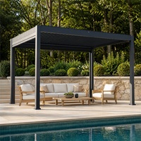 Pergola bioclimatique motorisée en aluminium avec toit ouvrant à lamelles étanches OEM 3x3m 3x4m 4x4m 6x4m