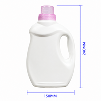 Bouteille ovale en plastique HDPE UMK avec poignée et bouchon à vis, recyclable, pour détergent, adoucissant pour tissus, emballage de produits chimiques ménagers, 1000 ml