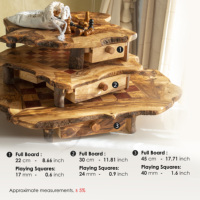 ArtisRaw CG005 Jeu d'échecs rustique fait main de luxe écologique unisexe avec rangement en bois d'olivier