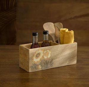 Caddy de cubiertos de madera de diseño antiguo personalizado para cocina, soporte para utensilios de mesa de pared a bajo precio, incluido el soporte para cuchara - Product Image 5