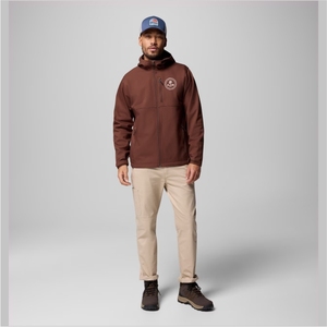 <b>Men's</b> Wholesale Windproof and Waterproof Breathable Hooded Zipper Softshell <b>Jacket</b> Streetwear Style with Embroidered Technics - Product Image 4