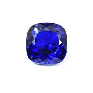 15x15mm naturel sans défaut profond bleu foncé tanzanite coussin coupe pierre précieuse en vrac (GIT) certifié haut de gamme glamour belle qualité gemme - Product Image 1